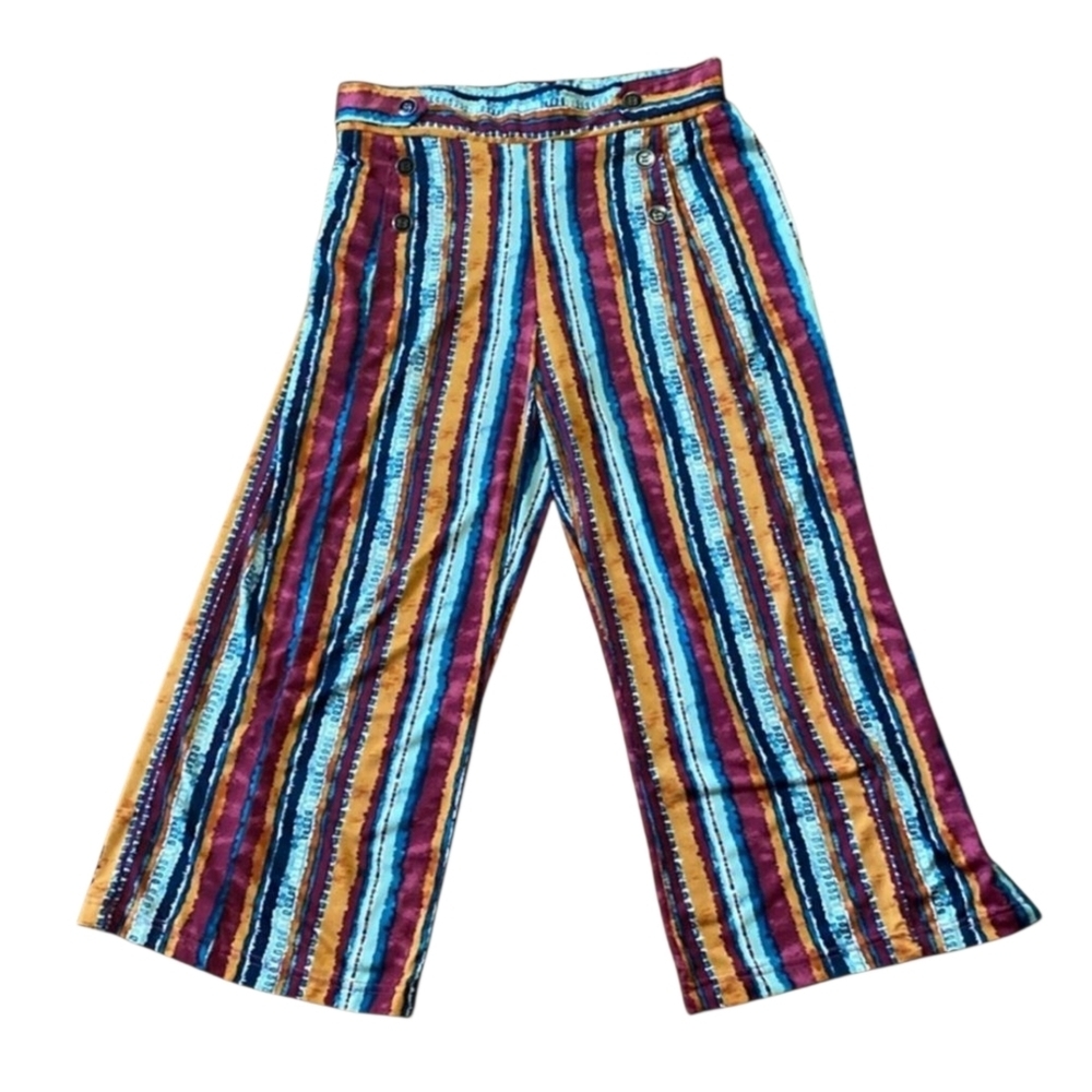 Robert Louis Striped Wide Leg Palazzo Pants